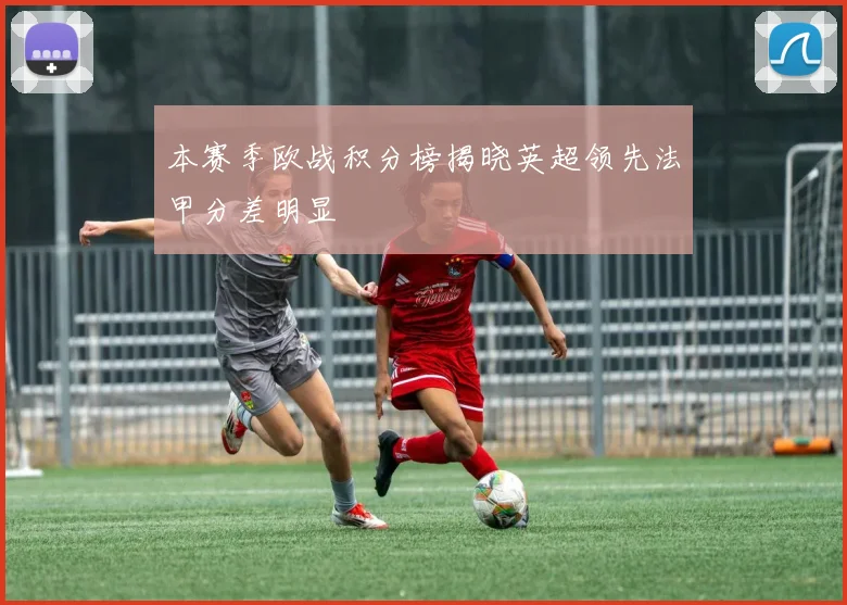 本赛季欧战积分榜揭晓英超领先法甲分差明显